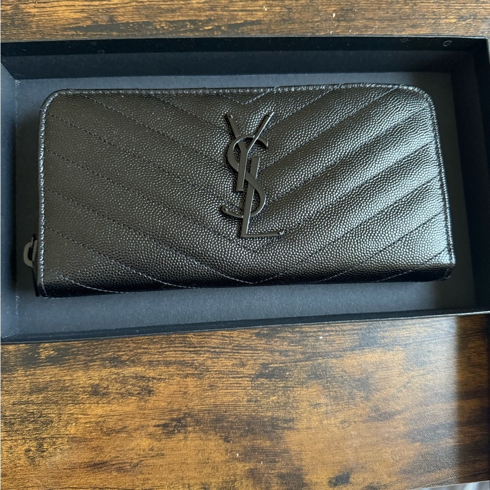 YSL Black Leather Wallet